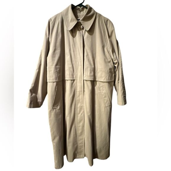 Towne By London Fog Khaki Trench Coat Size 8 Woman's - Picture 1 of 7